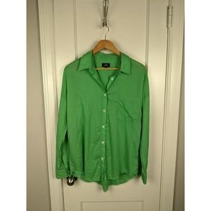 LINE GREEN 100% Cotton Button Down  Blouse